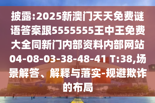 披露:2025新澳門天天免費(fèi)謎語答案跟5555555王中王免費(fèi)大全同新門內(nèi)部資料內(nèi)部網(wǎng)站04-08-03-38-48-41 T:38,場(chǎng)景解答、解釋與落實(shí)-規(guī)避欺詐的布局