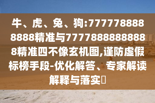 牛、虎、兔、狗:7777788888888精準(zhǔn)與77778888888888精準(zhǔn)四不像玄機(jī)圖,謹(jǐn)防虛假標(biāo)榜手段-優(yōu)化解答、專家解讀解釋與落實(shí)?