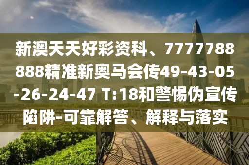 新澳天天好彩資科、7777788888精準(zhǔn)新奧馬會傳49-43-05-26-24-47 T:18和警惕偽宣傳陷阱-可靠解答、解釋與落實